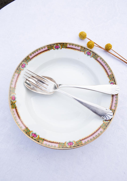 Juego de 16 platos llanos y hondos porcelana Limoges c. 1930s