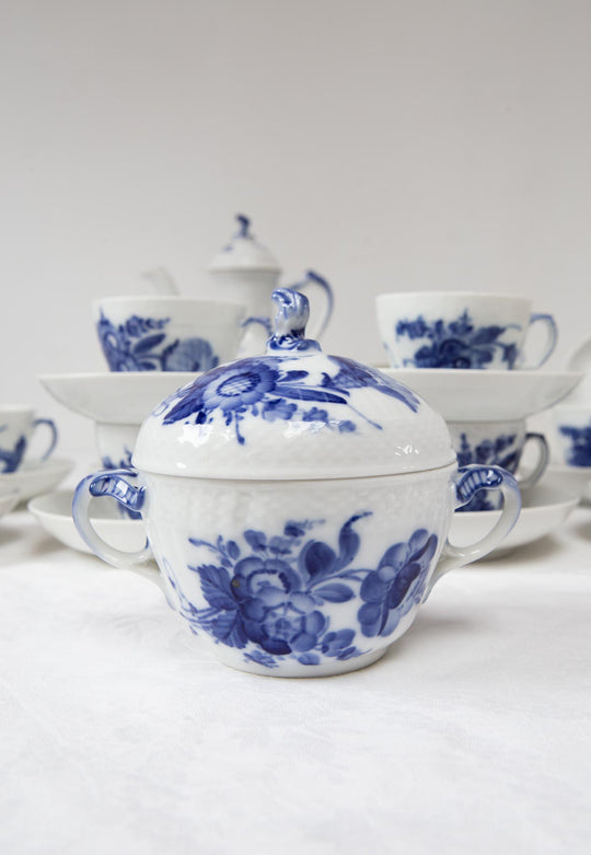 Juego de café Royal Copenhagen "Flor azul" "Blå Blomst" (11 SERVICIOS)