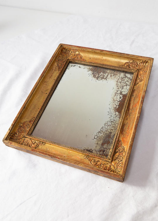 ESPEJO ANTIGUO FRANCES RESTAURACION MADERA DORADA S. XIX