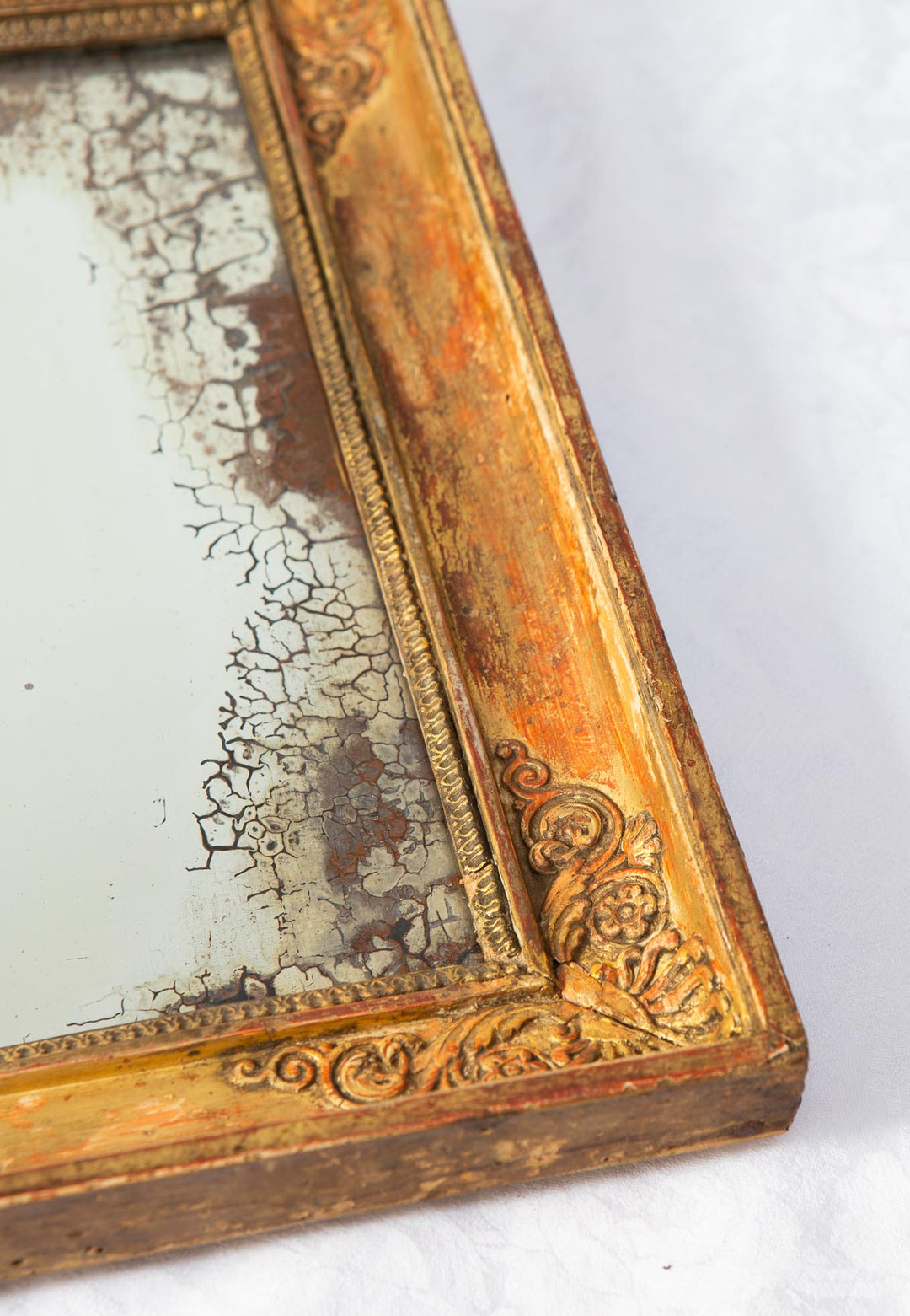 Antiguo espejo dorado francés Restauración c. 1830 (35,5*29 cm)